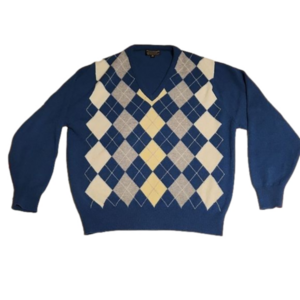 Brooks brothers Vitage 80s Argyle lambswool sweater XL